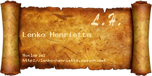 Lenko Henrietta névjegykártya